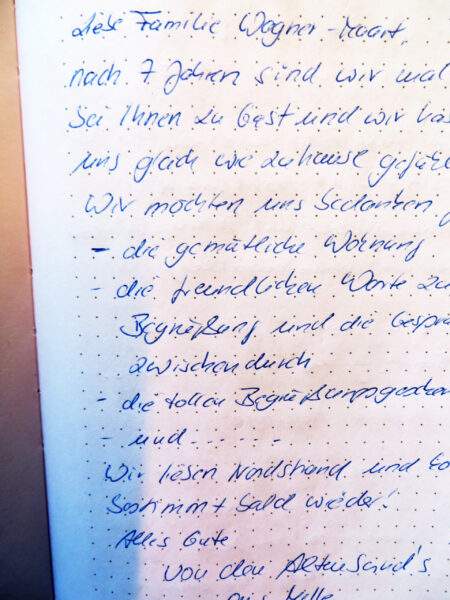 Auszug aus dem Gästebuch