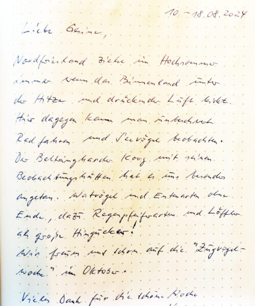 Auszug aus dem Gästebuch