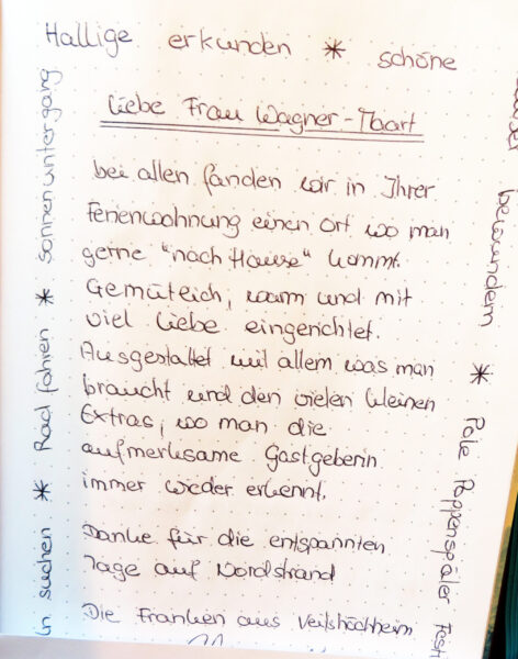 Auszug aus dem Gästebuch